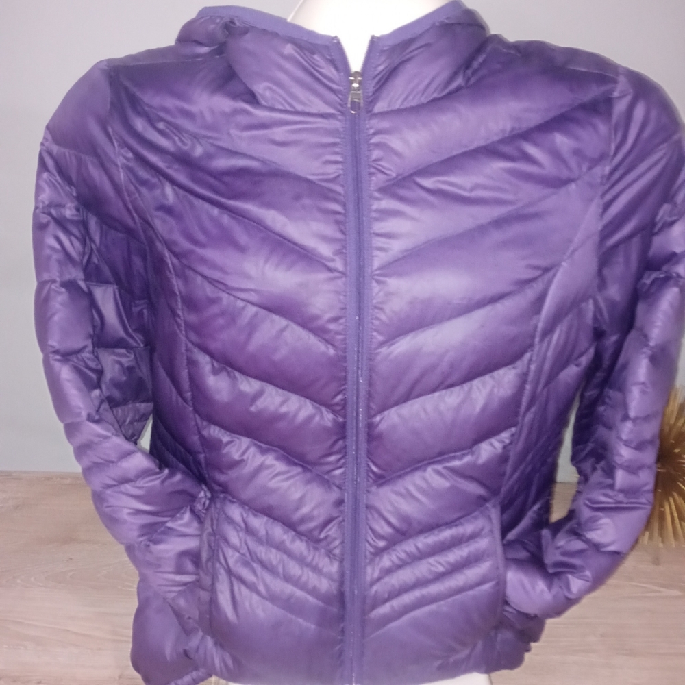 Xersion Packable Premium Down Small Coat Purple - image 2
